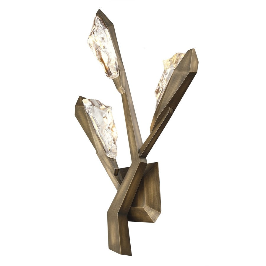 Avenue Geneva 3-Light 26"H LED Sconce, Rusted Gold/Clear Crystal - AEHF8033-RG