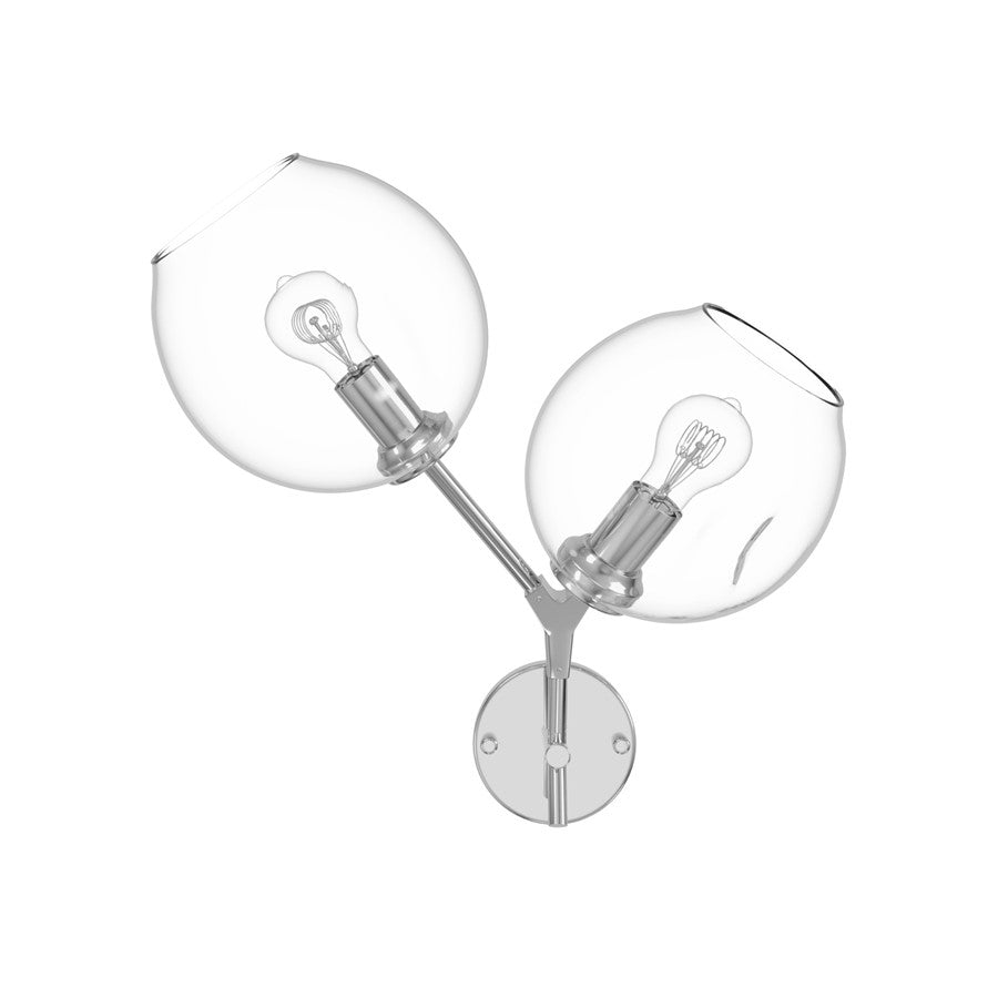 Avenue Lighting Fairfax Ave. 2 Light 18" Wall Sconce, Matte Chrome
