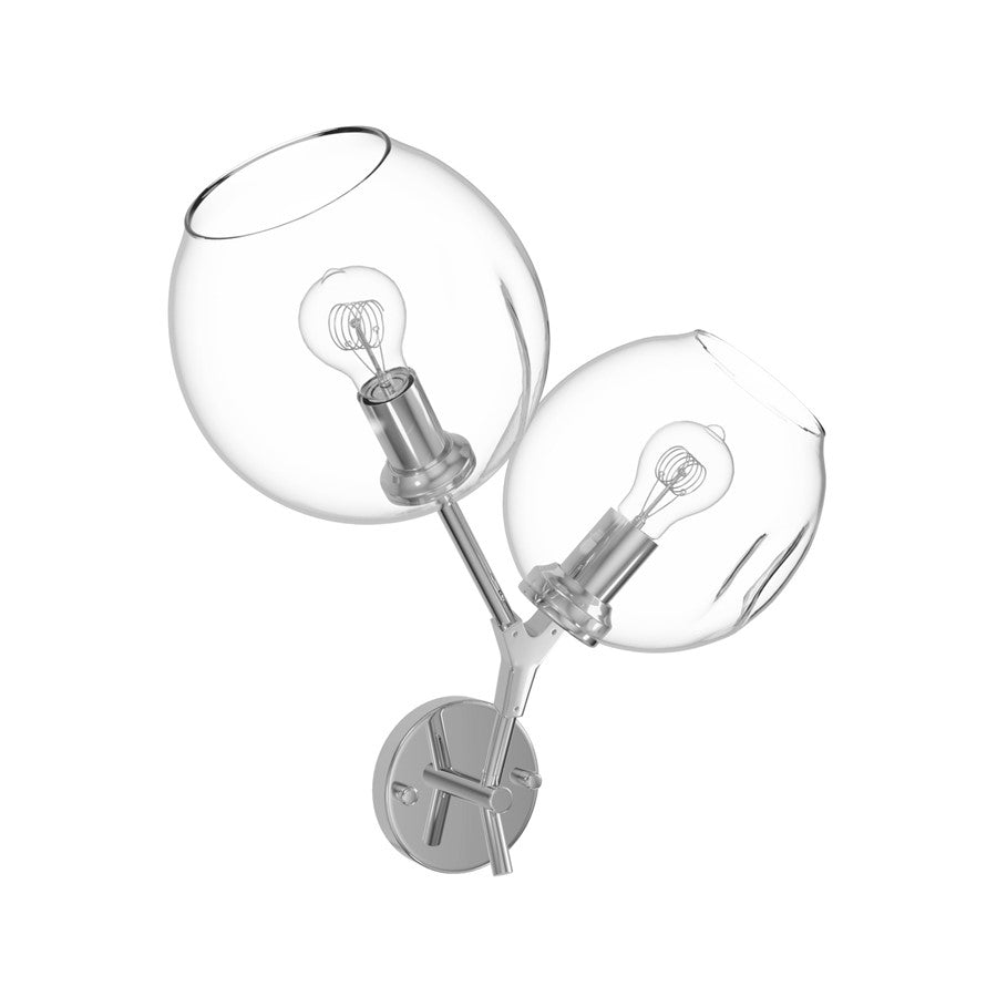 Avenue Lighting Fairfax Ave. 2 Light 18" Wall Sconce, Matte Chrome