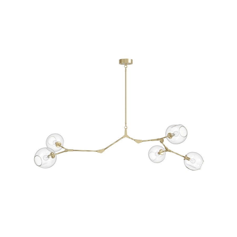 Avenue Lighting Fairfax Ave. 5 Light 24" Chandelier, Brushed Brass