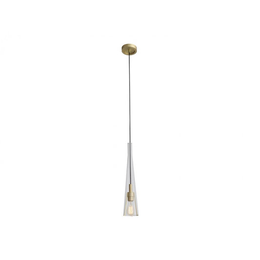 Avenue Lighting Abbey Park 1 Light 21" Pendant, Brushed Brass