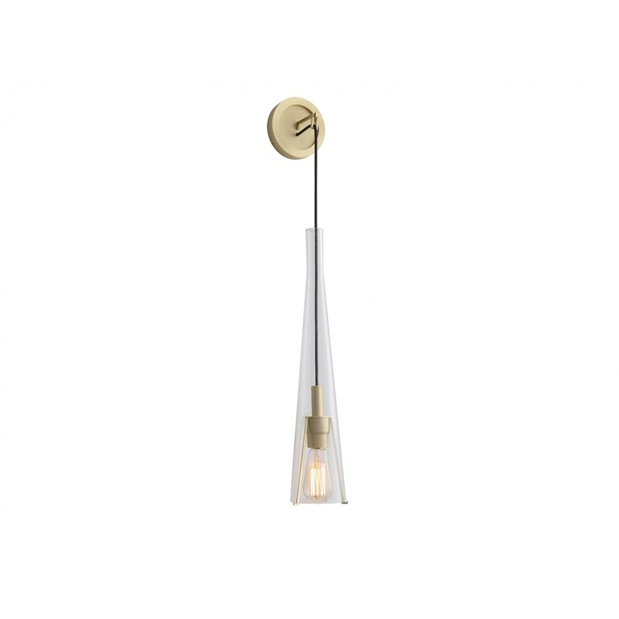 Avenue Lighting Abbey Park 1 Light 28" Wall Sconce, Brushed Brass
