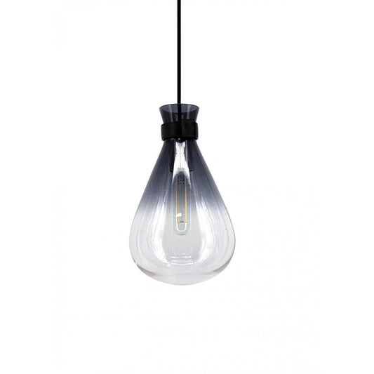 Avenue Lighting Del Mar 1 Light 12" Pendant, Smoke/Clear