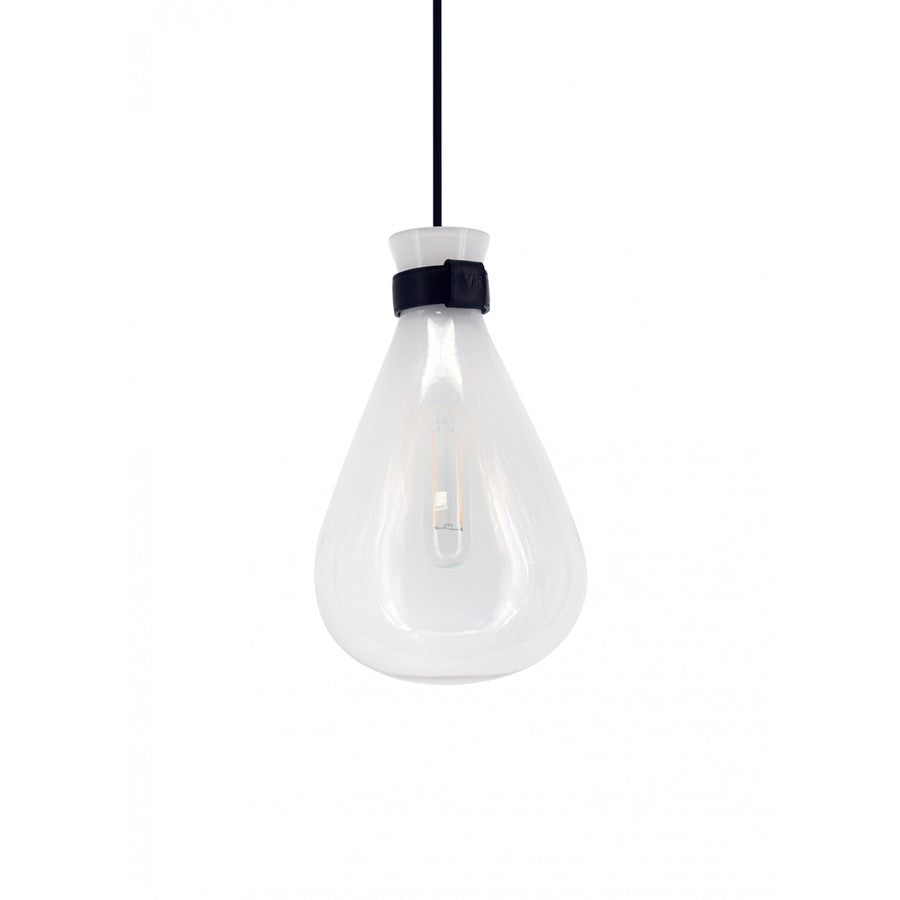 Avenue Lighting Del Mar 1 Light 12" Pendant, White/Clear