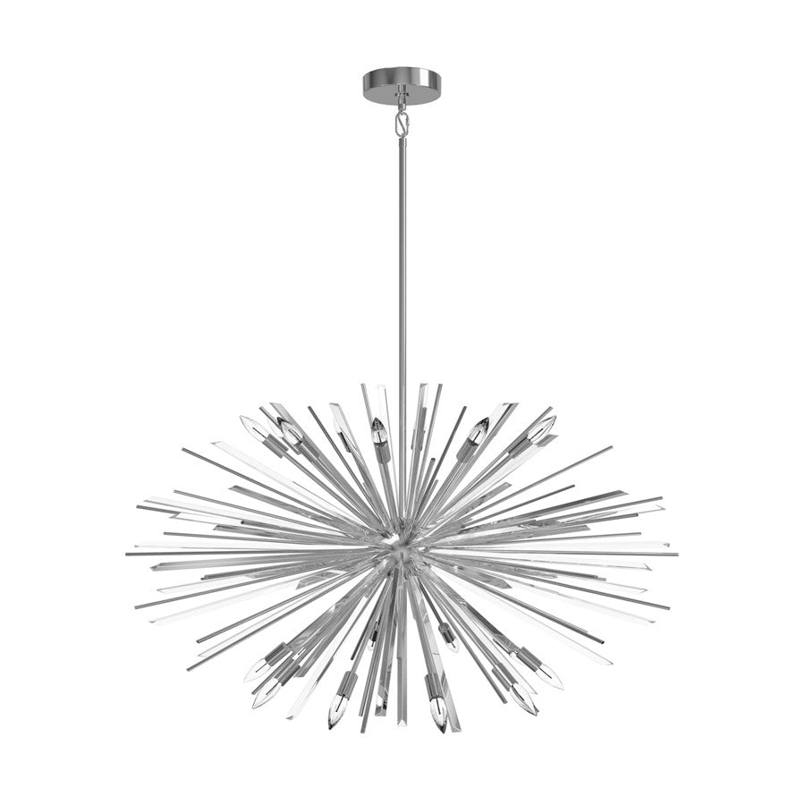 Avenue Lighting Palisades Ave. 18Lt 38" Chandelier, Chrome/Clear
