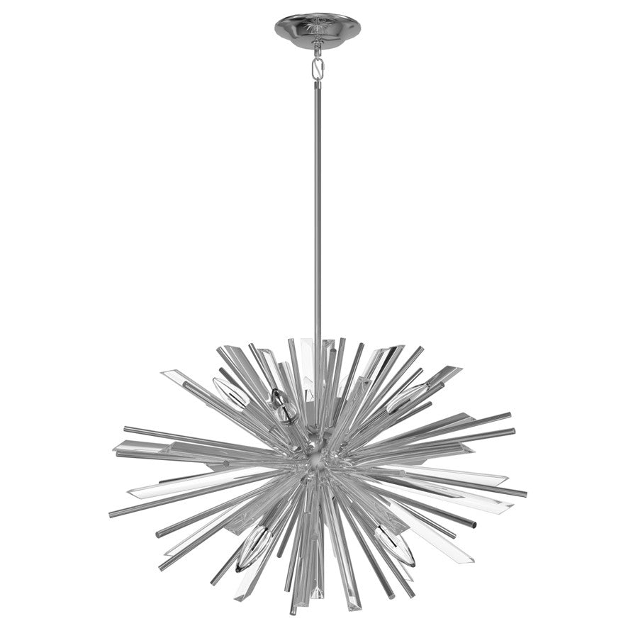 Avenue Lighting Palisades Ave. 6Lt 15" Chandelier, Chrome/Glass