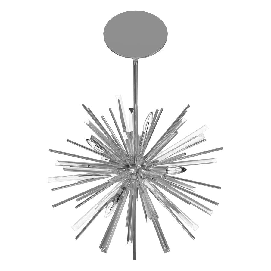 Avenue Lighting Palisades Ave. 6Lt 15" Chandelier, Chrome/Glass
