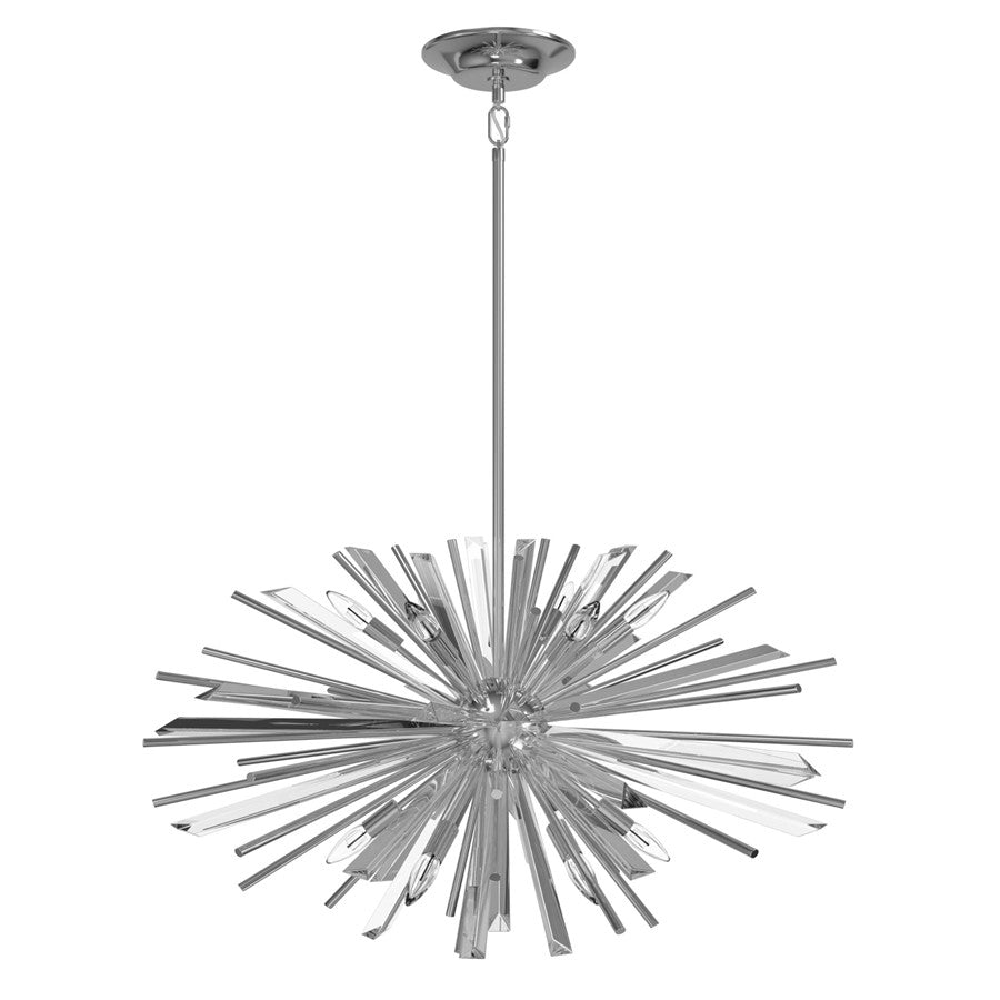 Avenue Lighting Palisades Ave. 8Lt 18" Chandelier, Chrome/Glass