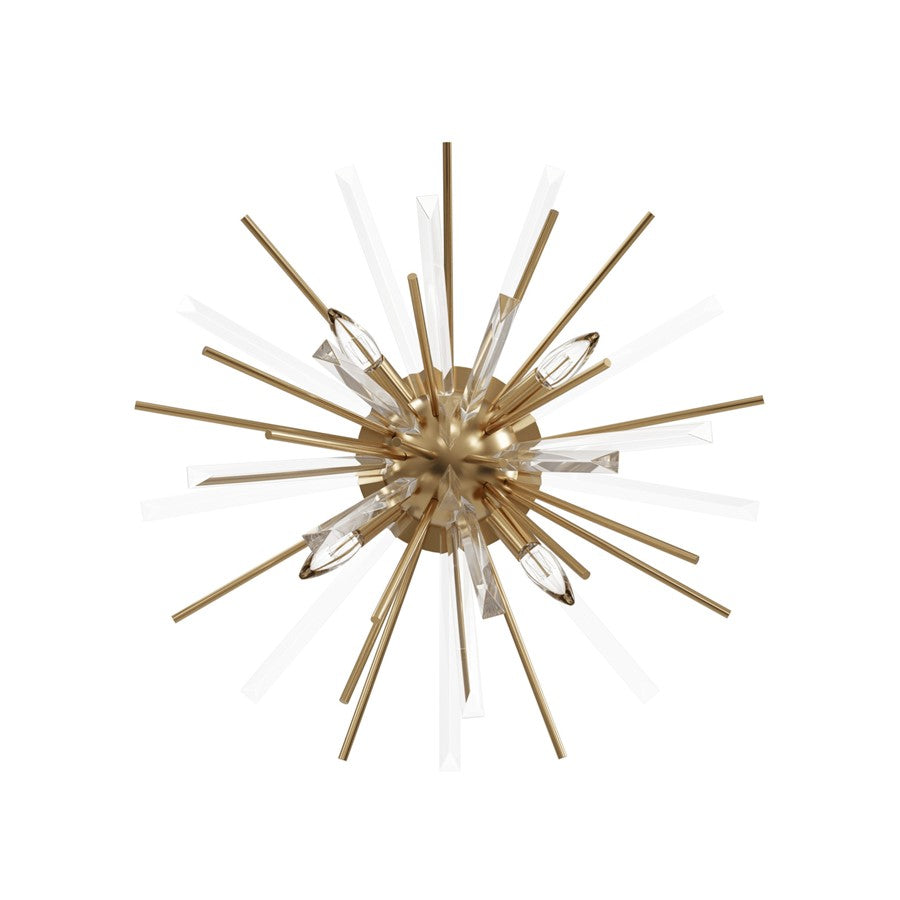 Avenue Lighting Palisades Ave. 4Lt 9" Flush/Sconce, Brass/Champagne