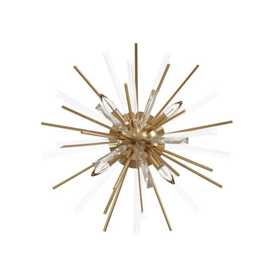 Avenue Lighting Palisades Ave. 4Lt 9" Flush/Sconce, Brass/Champagne