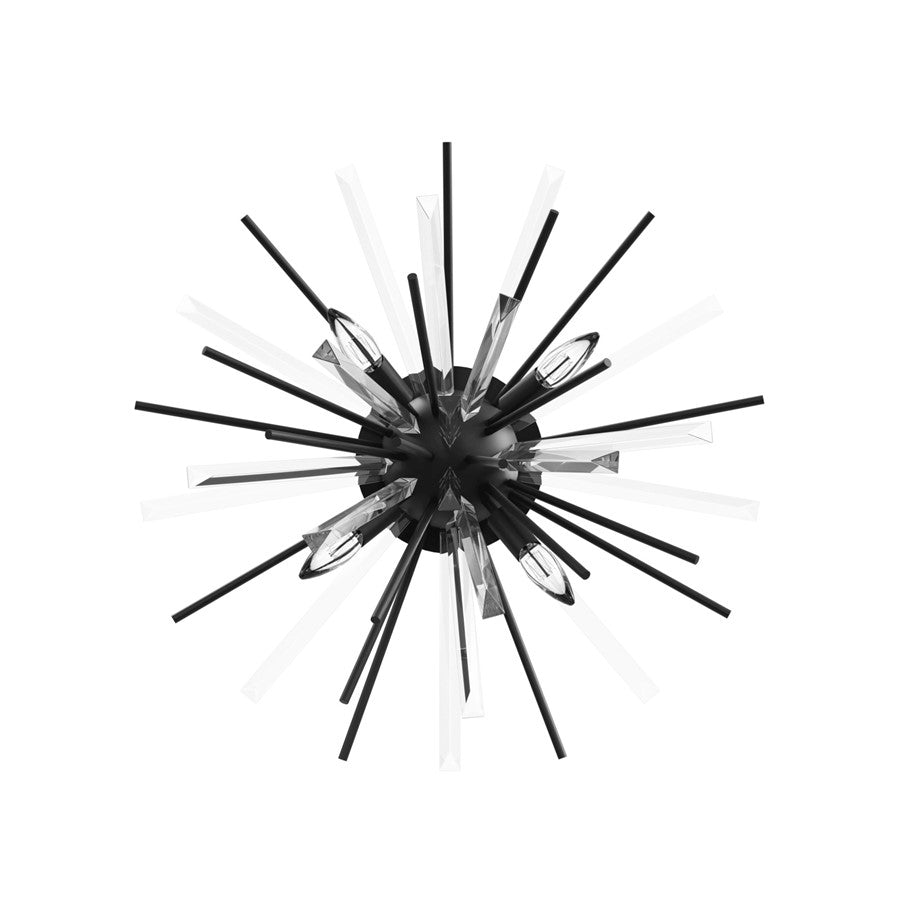 Avenue Lighting Palisades Ave. 4 Light 9" Flush Mount/Sconce, Black
