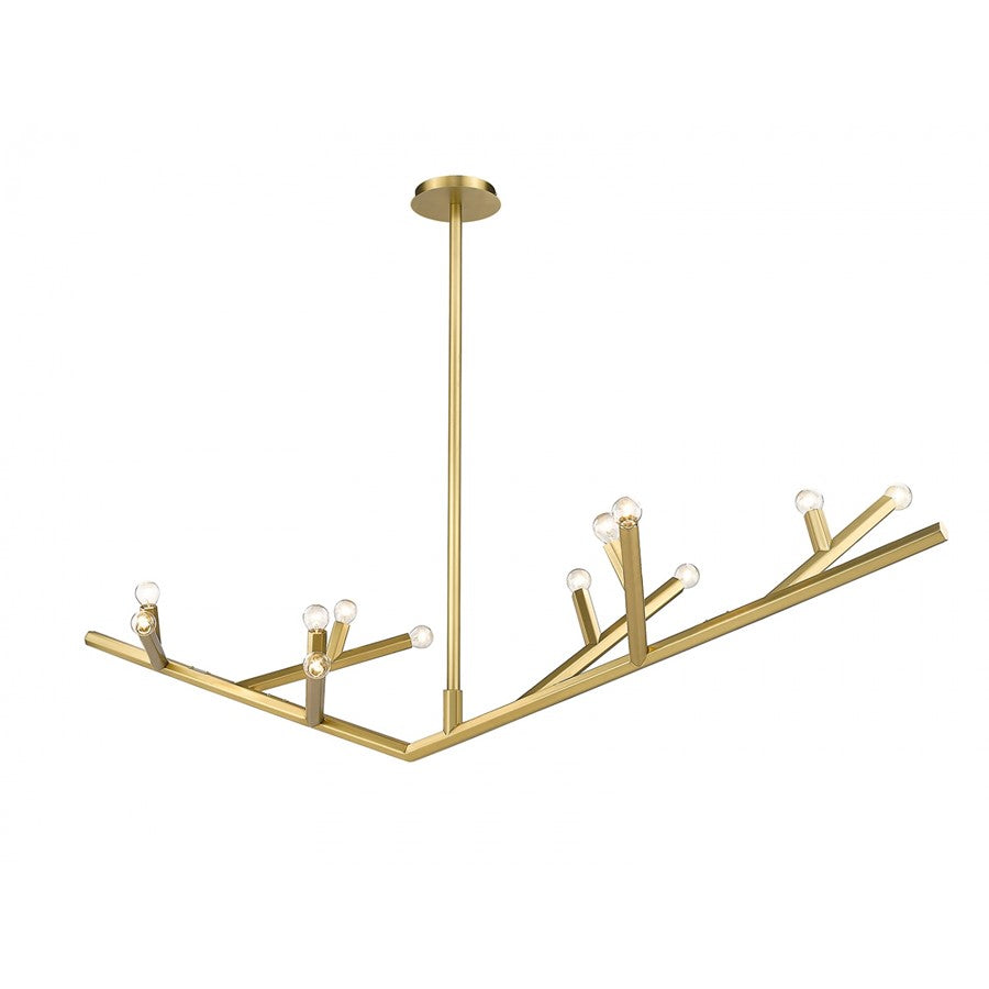 Avenue Lighting The Oaks 12 Light 15" Chandelier, Brushed Brass