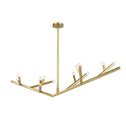 Avenue Lighting The Oaks 12 Light 15" Chandelier, Brushed Brass