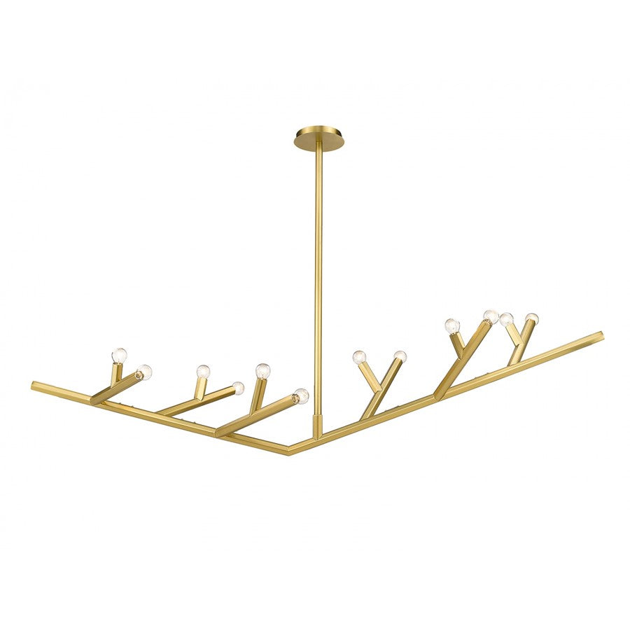 Avenue Lighting The Oaks 12 Light 15" Chandelier, Brushed Brass