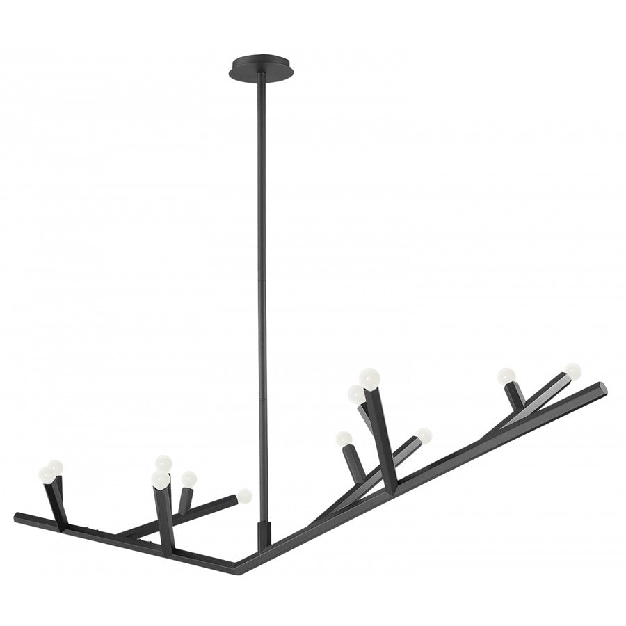 Avenue Lighting The Oaks 12 Light 15" Chandelier, Black