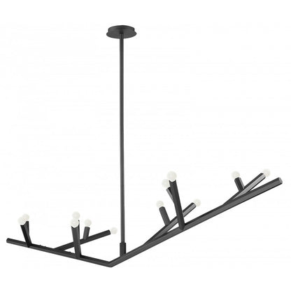 Avenue Lighting The Oaks 12 Light 15" Chandelier, Black