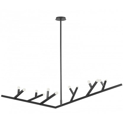 Avenue Lighting The Oaks 12 Light 15" Chandelier, Black