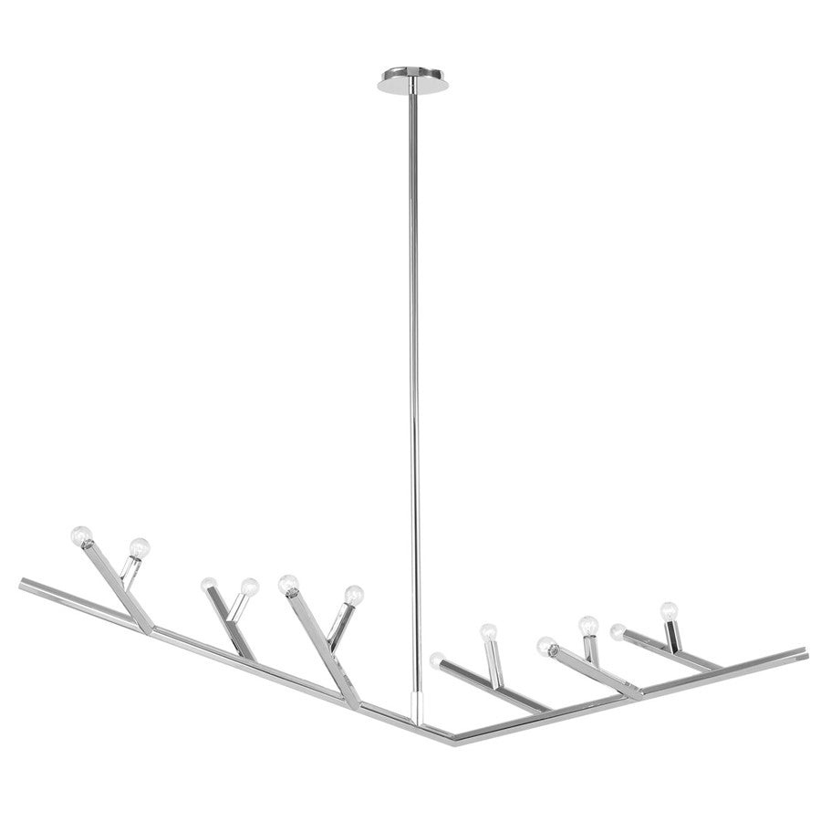 Avenue Lighting The Oaks 12 Light 15" Chandelier, Polished Nickel