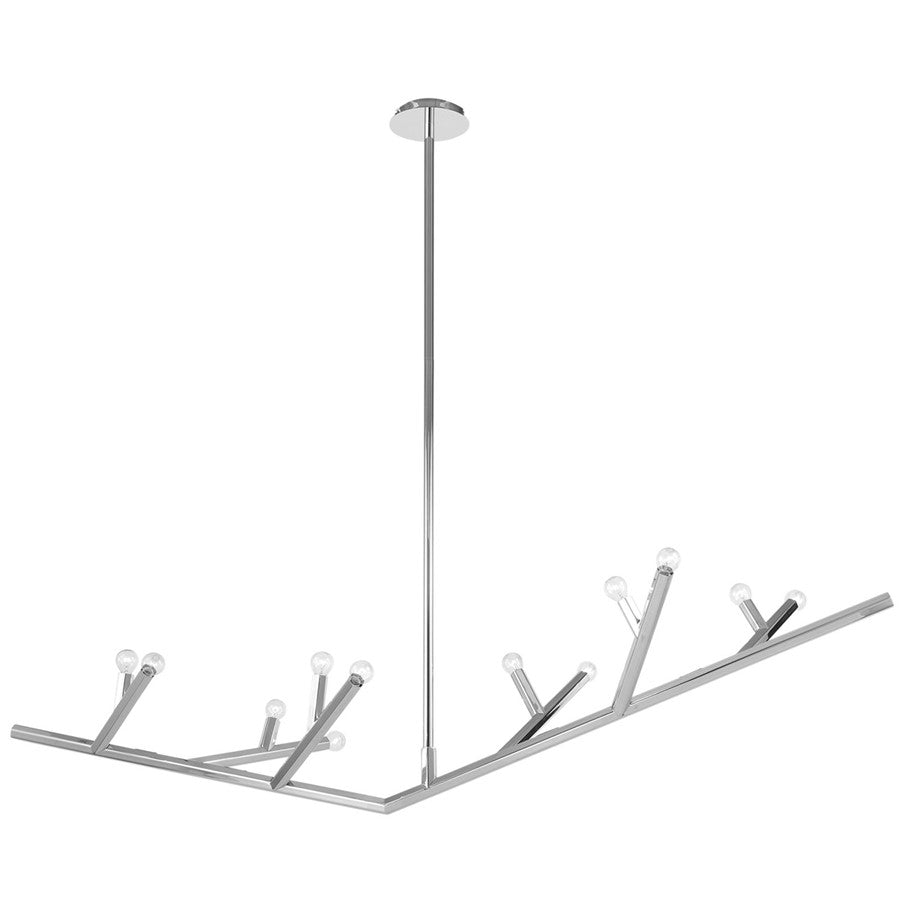 Avenue Lighting The Oaks 12 Light 15" Chandelier, Polished Nickel