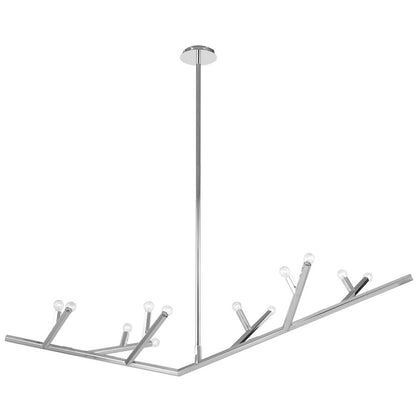 Avenue Lighting The Oaks 12 Light 15" Chandelier, Polished Nickel