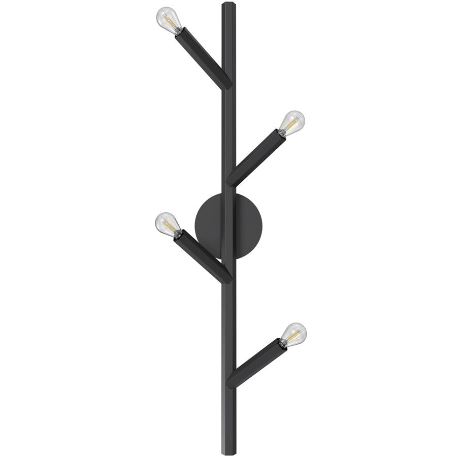 Avenue Lighting The Oaks 4 Light 36" Wall Sconce, Black