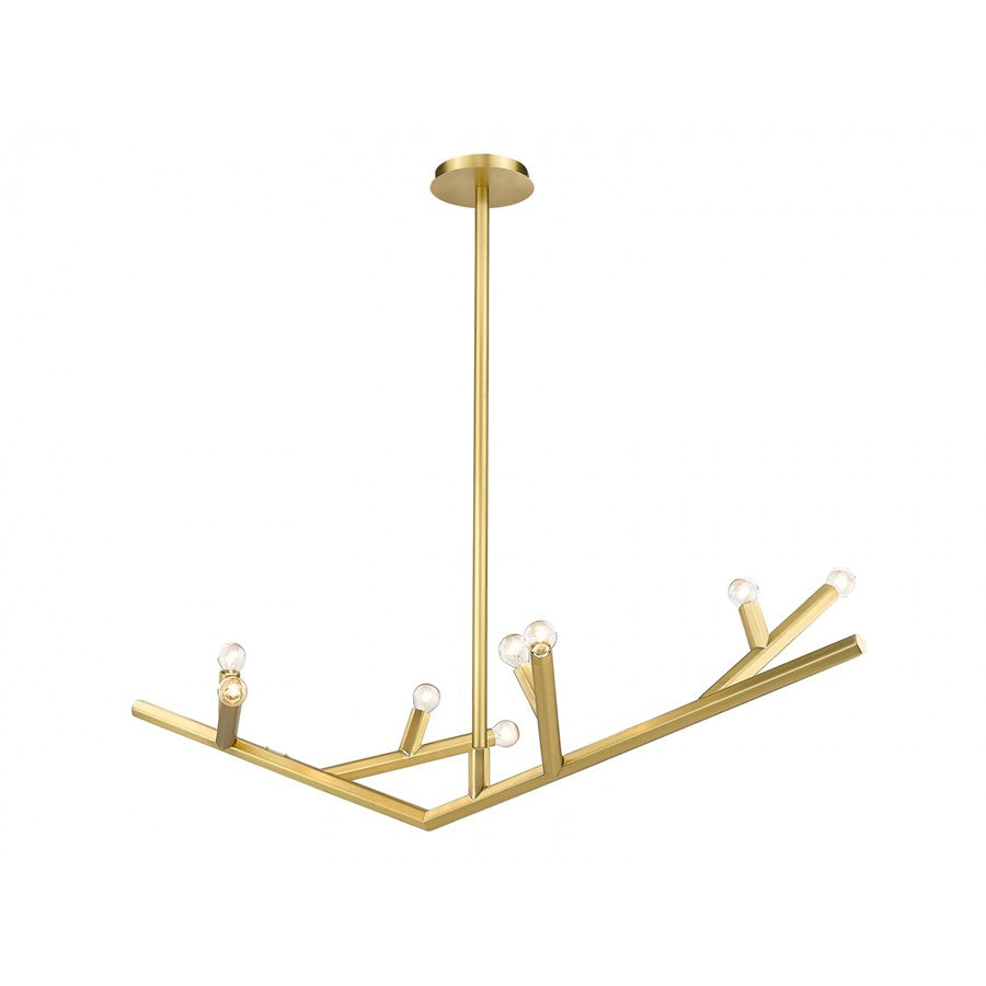 Avenue Lighting The Oaks 8 Light 15" Chandelier, Brushed Brass