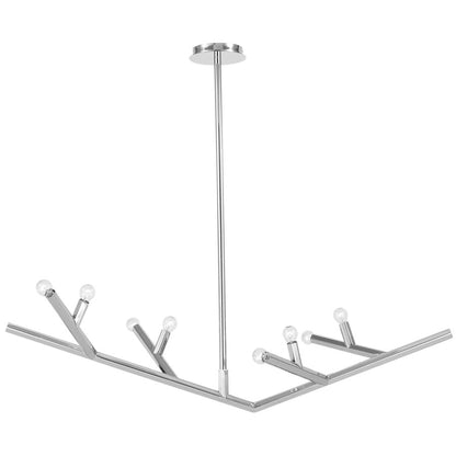 Avenue Lighting The Oaks 8 Light 15" Chandelier, Polished Nickel