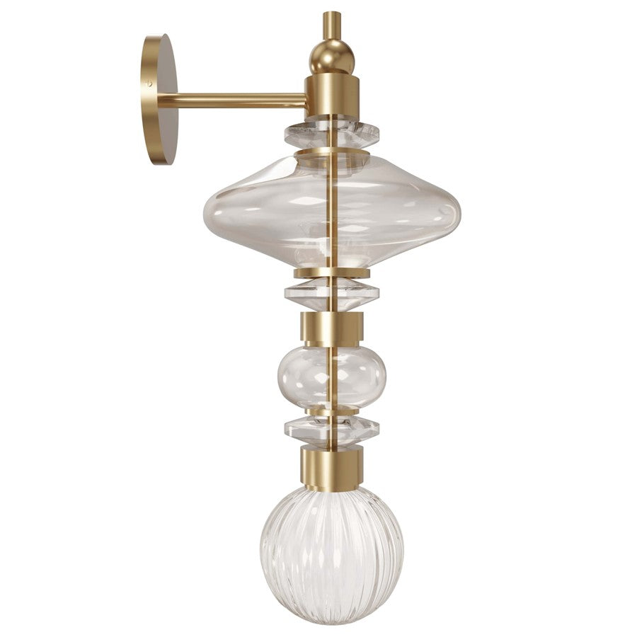 Avenue Lighting Avra LED 20" Wall Sconce, Brass/Top Stacked Glass