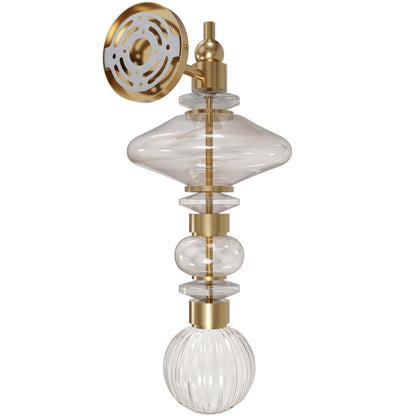 Avenue Lighting Avra LED 20" Wall Sconce, Brass/Top Stacked Glass