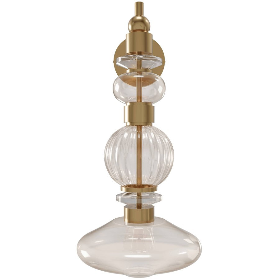 Avenue Lighting Avra LED 20" Wall Sconce, Brass/Bottom Stacked Glass