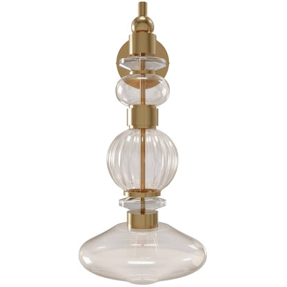 Avenue Lighting Avra LED 20" Wall Sconce, Brass/Bottom Stacked Glass
