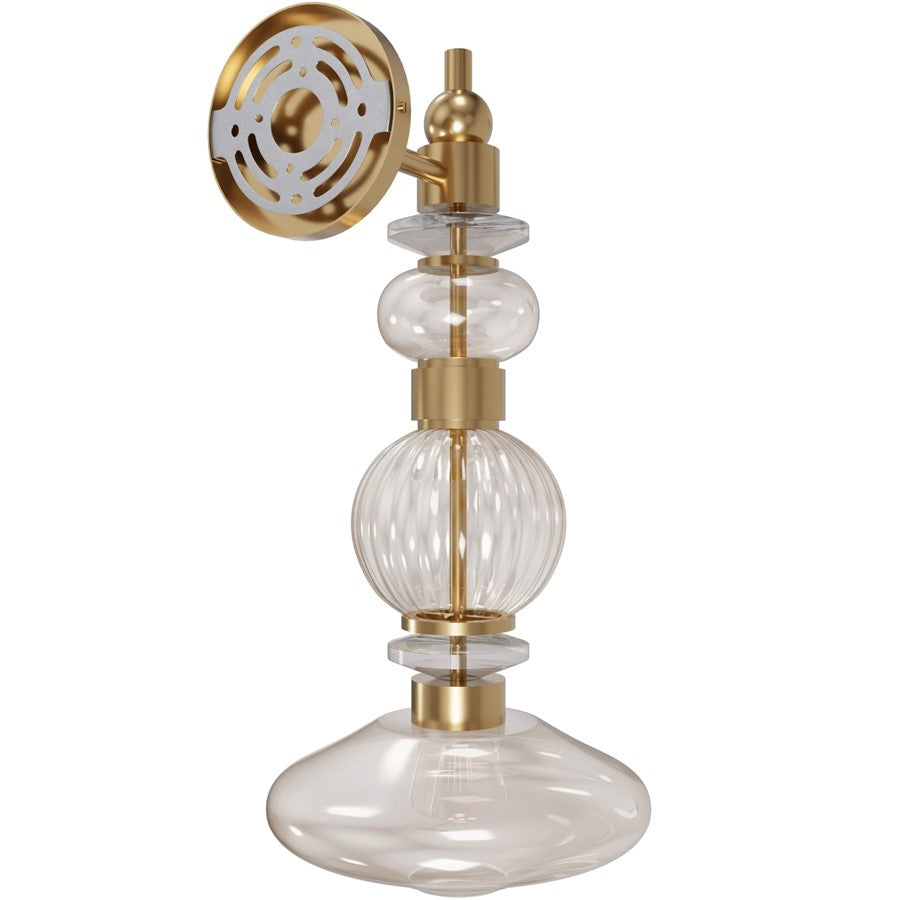 Avenue Lighting Avra LED 20" Wall Sconce, Brass/Bottom Stacked Glass