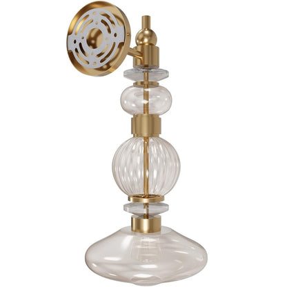 Avenue Lighting Avra LED 20" Wall Sconce, Brass/Bottom Stacked Glass