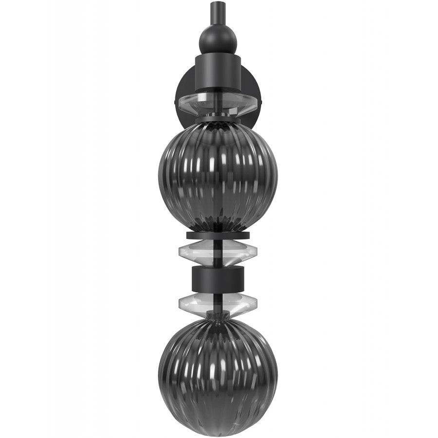 Avenue Lighting Avra 2 Light 18" Wall Sconce, Black/Black