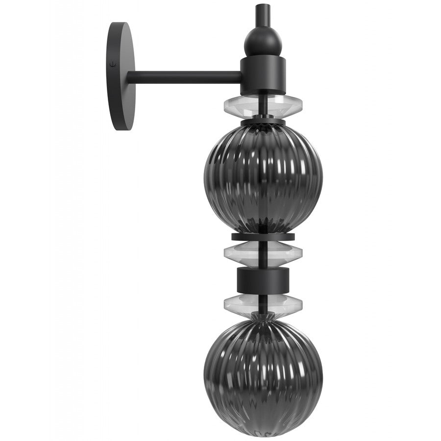 Avenue Lighting Avra 2 Light 18" Wall Sconce, Black/Black