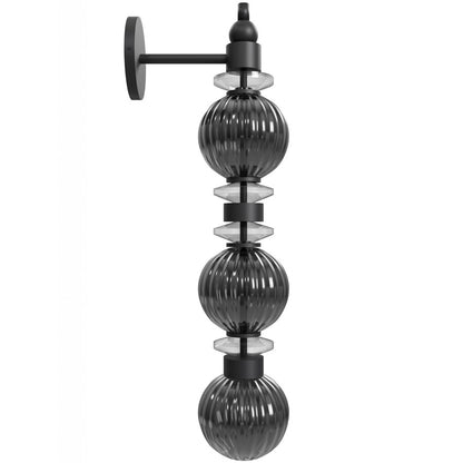 Avenue Lighting Avra 3 Light 27" Wall Sconce, Black/Black