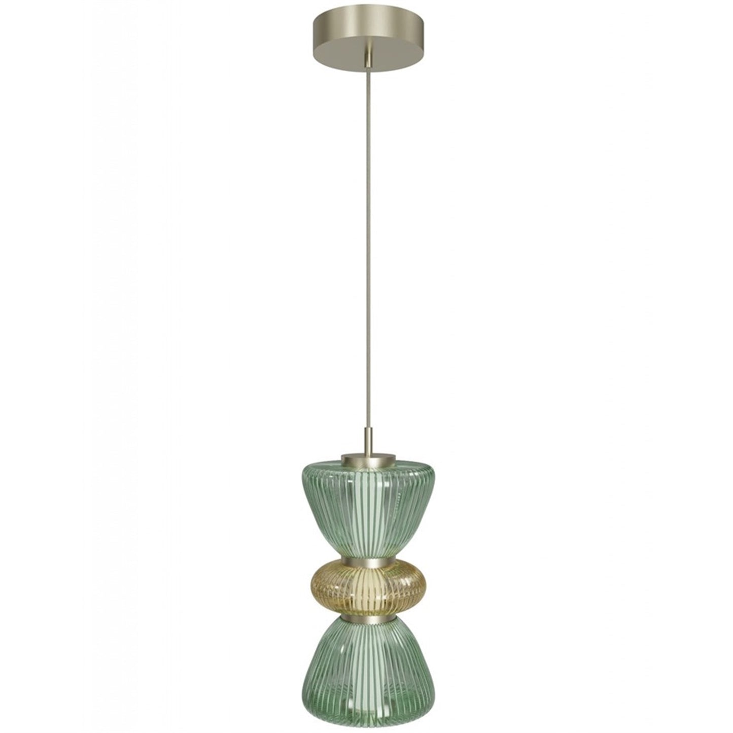 Avenue Lighting Rosewood 2 Light 19" Pendant, Aged Brass/Green