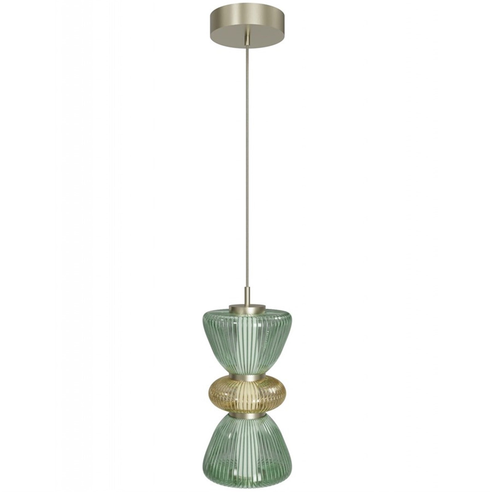 Avenue Lighting Rosewood 2 Light 19" Pendant, Aged Brass/Green