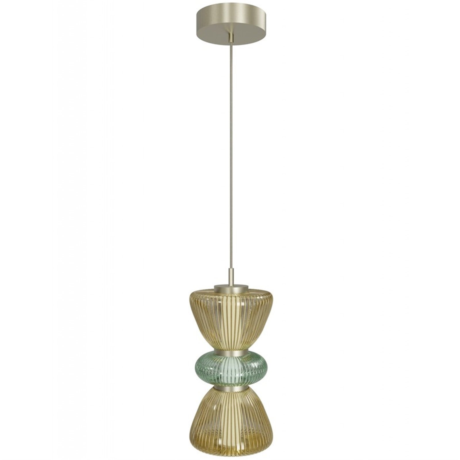 Avenue Lighting Rosewood 2 Light 19" Pendant, Aged Brass/Yellow
