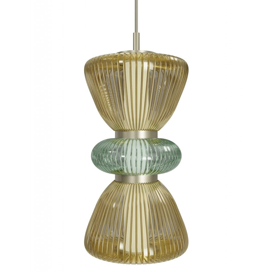 Avenue Lighting Rosewood 2 Light 19" Pendant, Aged Brass/Yellow