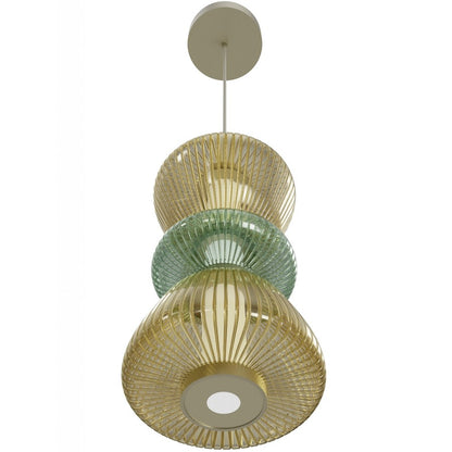 Avenue Lighting Rosewood 2 Light 19" Pendant, Aged Brass/Yellow