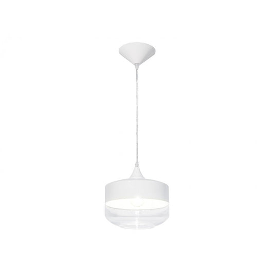 Avenue Lighting Robertson Blvd. 1 Light 10" Pendant, White /Clear