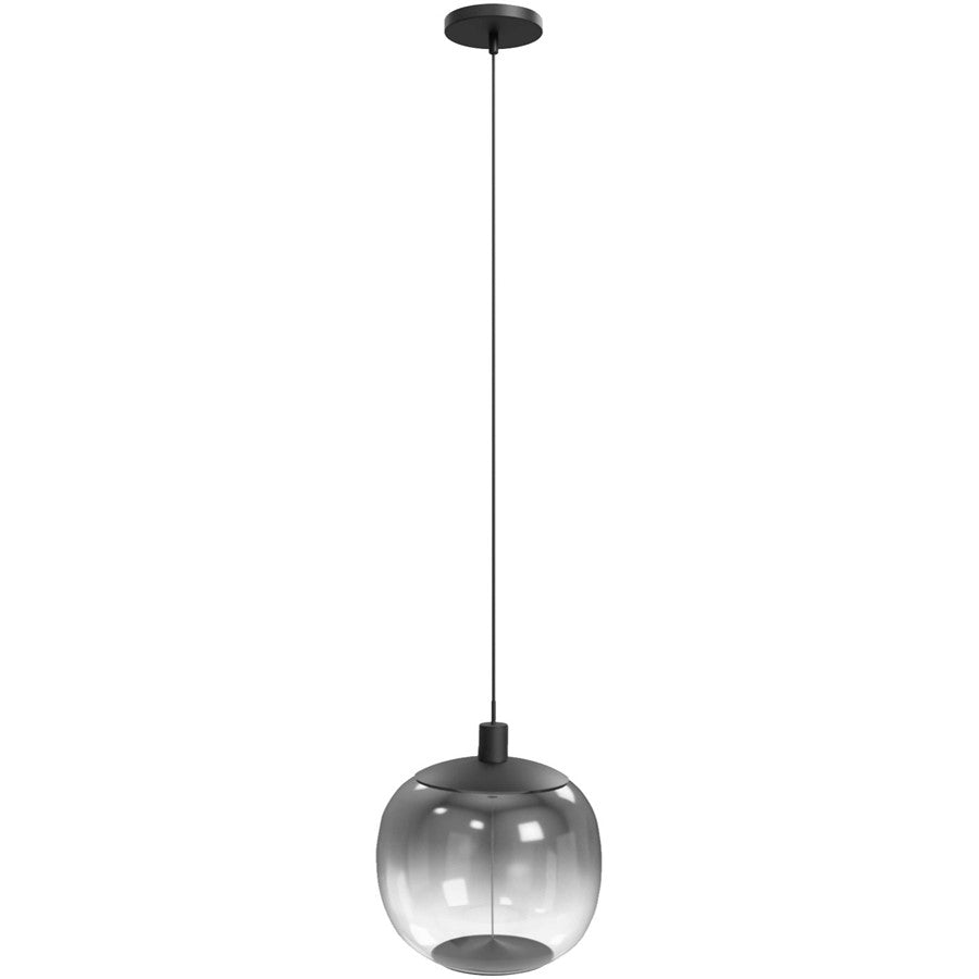 Avenue Monaco 14"H LED Pendant, Black/Smoked Acrylic Globe - AEHF9169-BK