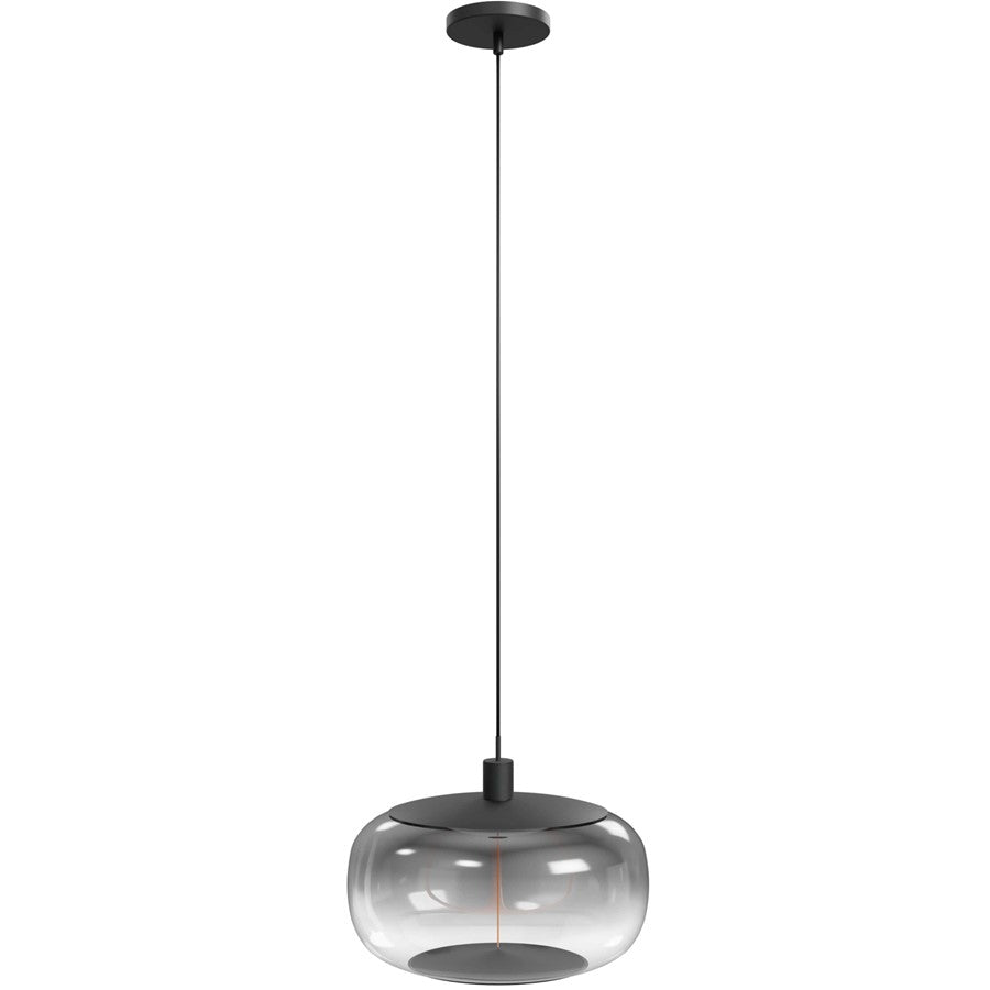 Avenue Lighting Monaco 1 Light 8" Pendant, Black+Smoky