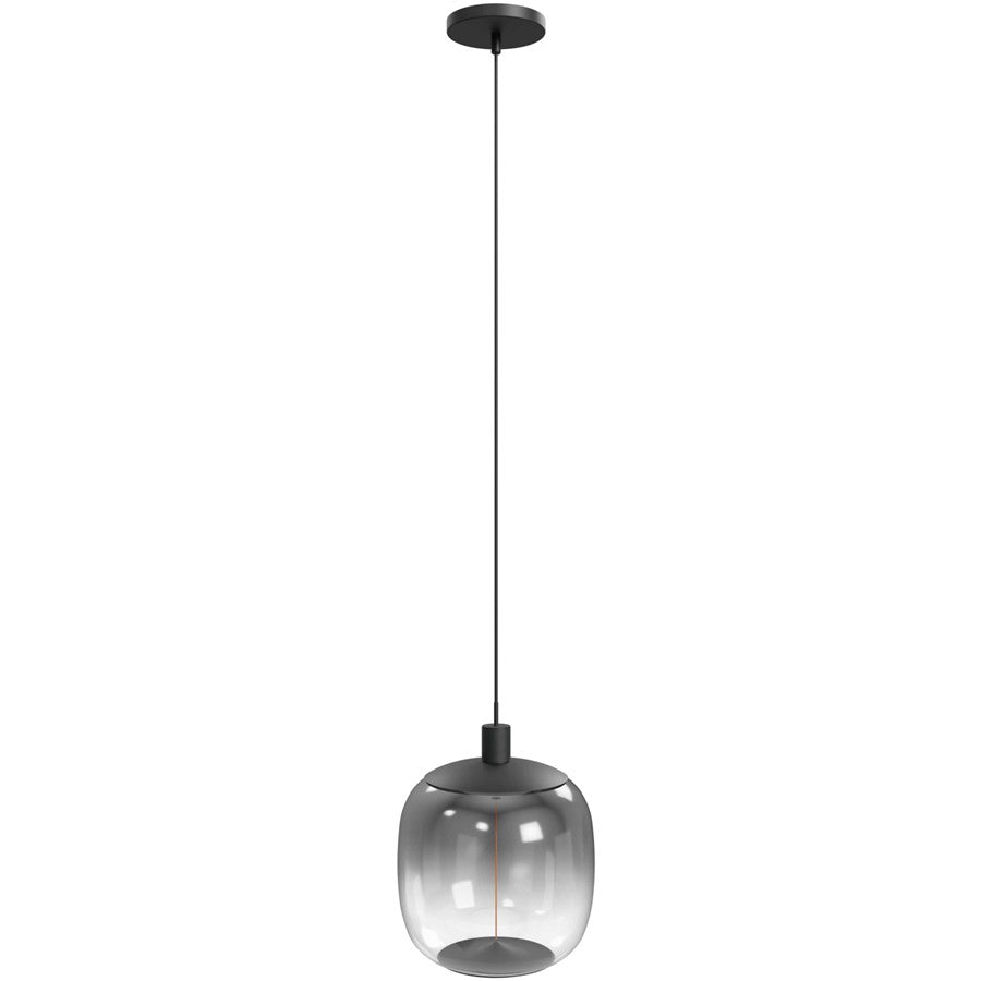 Avenue Lighting Monaco 1 Light 12" Pendant, Black+Smoky