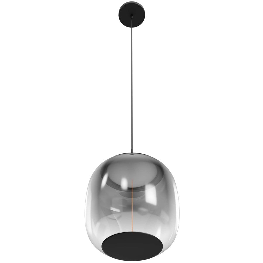 Avenue Lighting Monaco 1 Light 12" Pendant, Black+Smoky