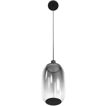 Avenue Lighting Monaco 1 Light 15" Pendant, Black+Smoky