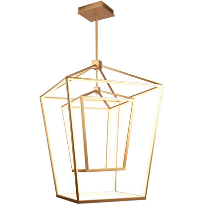 Avenue Lighting Park Ave. LED Light 42" Double Cage Pendant, Gold