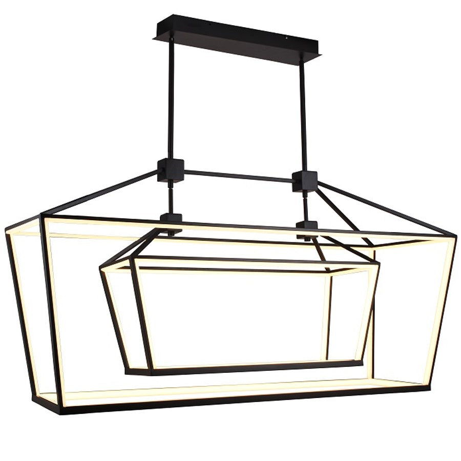 Avenue Lighting Park Ave. LED 54" Linear Double Cage Pendant, Black