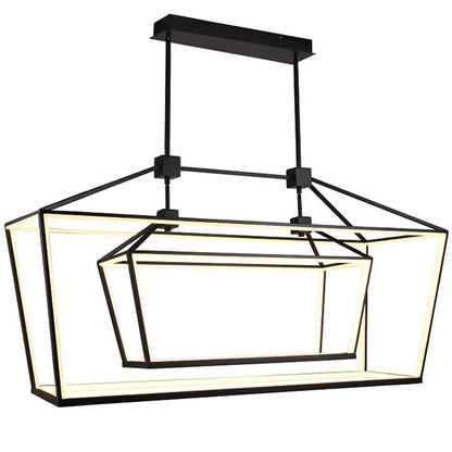 Avenue Lighting Park Ave. LED 54" Linear Double Cage Pendant, Black